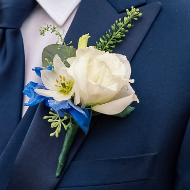 Sapphire Elegance Boutonniere