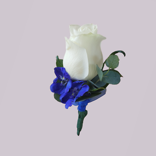 White Rose Boutonniere - Royal