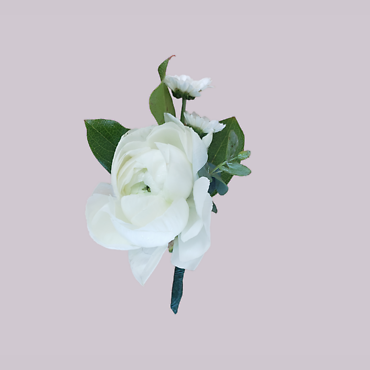 Classic Black and White Boutonniere