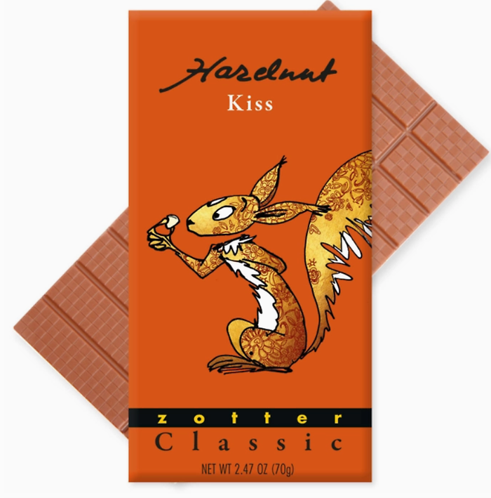 Zotter Hazelnut Kiss Chocolate