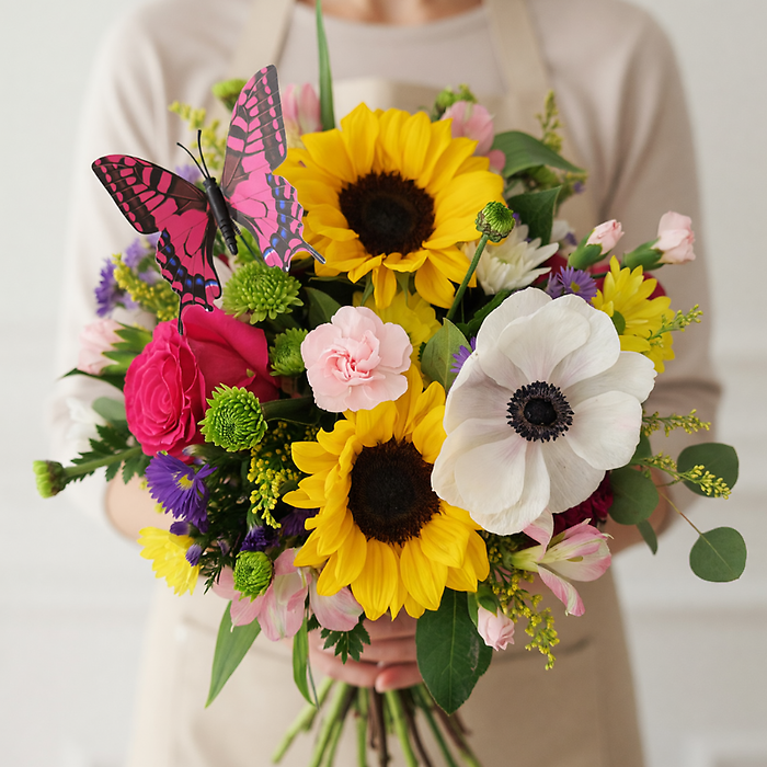 Butterfly Kisses Wrapped Bouquet
