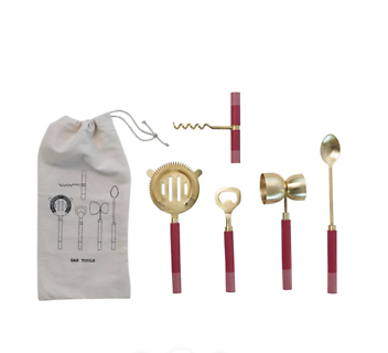 Pink & Brass Bar Tools