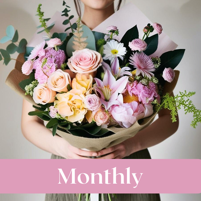 Monthly Wrapped Bouquet Subscription