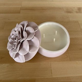 Lavender Ceramic Flower Candle