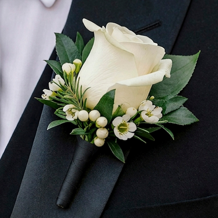 White Rose Boutonniere