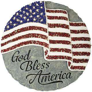 \"God Bless America\" Beadworks Garden Stone