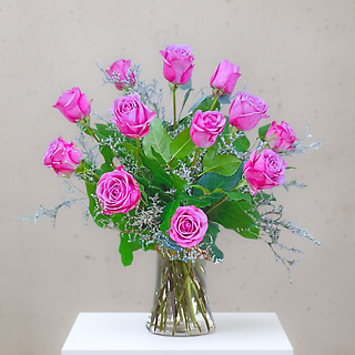 A Dozen Lavender Roses