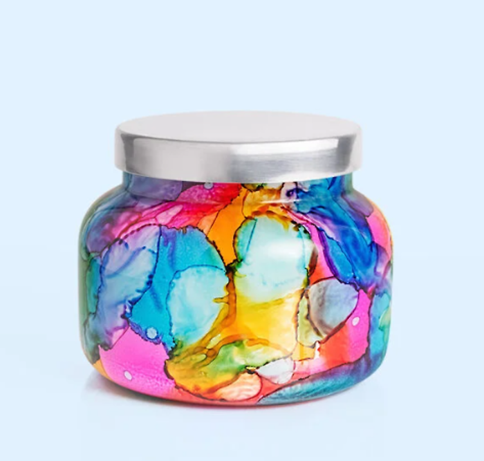 Volcano Rainbow Watercolor Candle